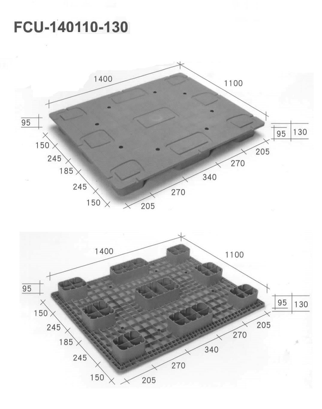 FCU-140110-130九宮型塑膠棧板