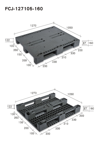 FCJ-127105-160四叉口川字型塑膠棧板
